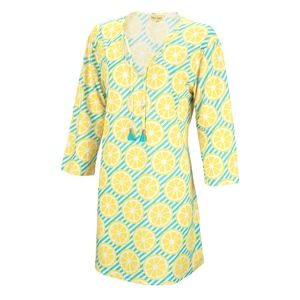 Beach Cover up with Lemons, Yellow and Mint S/M